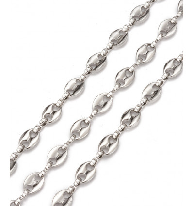Chaine grain de café acier inoxydable (10cm)