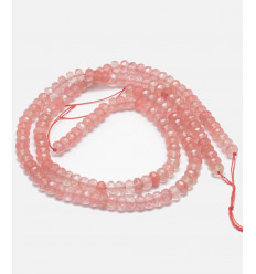 8x5mm - quartz cerise - Chapelet pierre