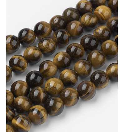 8mm - oeil de tigre - Chapelet pierre