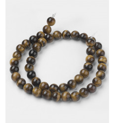 8mm - oeil de tigre - Chapelet pierre