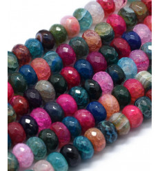 8x5mm - agate du dragon teintées - Chapelet pierre