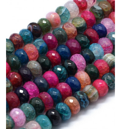 8x5mm - agate du dragon teintées - Chapelet pierre