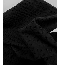 Tissu broderie anglaise - noir