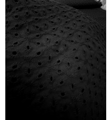 Tissu broderie anglaise - noir