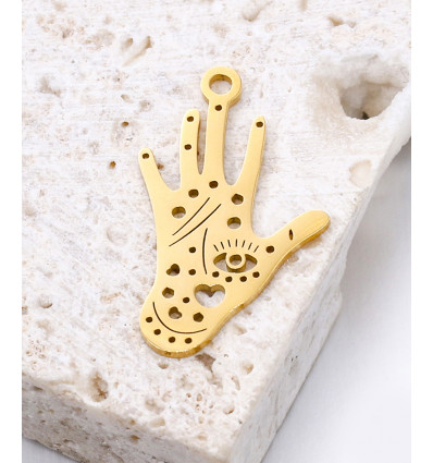 pendentif main en acier inoxydable