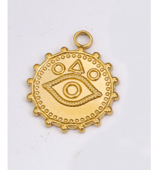 pendentif oeil égyptien en acier inoxydable (1pc)