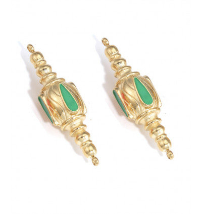 Connecteur indien avec émaillage vert