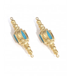 Connecteur indien avec émaillage bleu