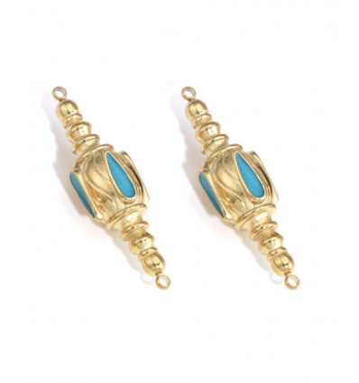 Connecteur indien avec émaillage bleu