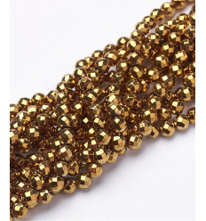 2mm - hématite synthétique - Chapelet pierre