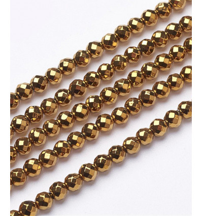 2mm - hématite synthétique - Chapelet pierre