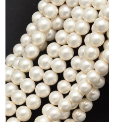 6mm - perles de nacre rondes naturelles - Chapelet