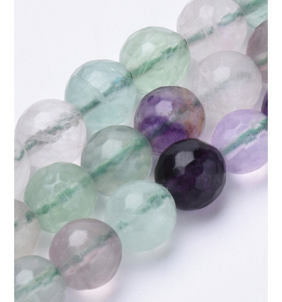 8mm - Chapelet pierre facette - fluorite