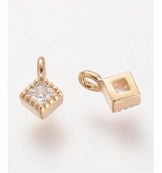 Mini pendentif losange avec zircon