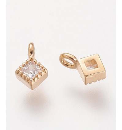 Mini pendentif losange avec zircon