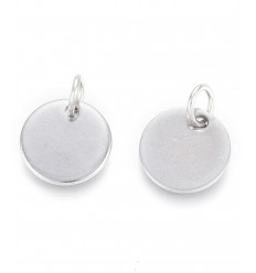 10mm - Pendentif pastille inoxydable (1pc)