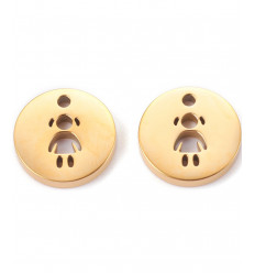 Pendentif pastille inoxydable - petite fille (1pc)