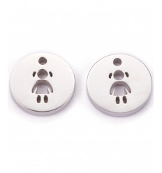 Pendentif pastille inoxydable - petite fille (1pc)