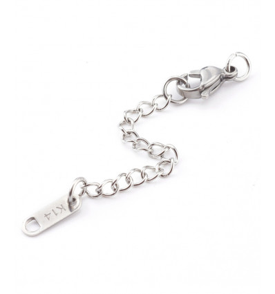 Fermoir + chaine de rallonge en acier inoxydable