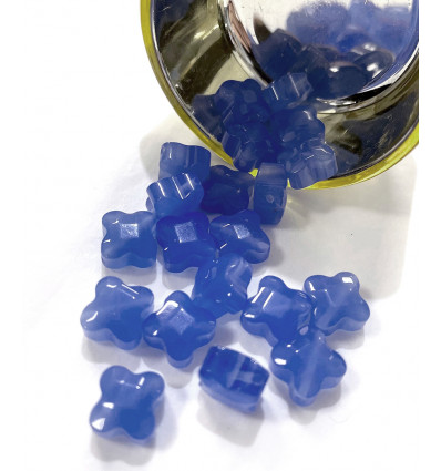 Perle taillée en trèfle - jade teinté