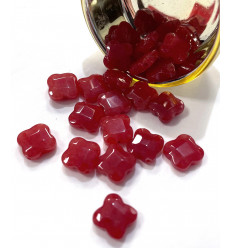 Perle taillée en trèfle - jade teinté