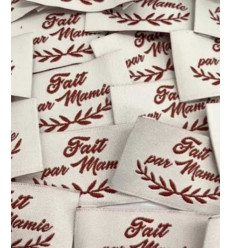 Fait par mamie - Étiquette tissée à coudre