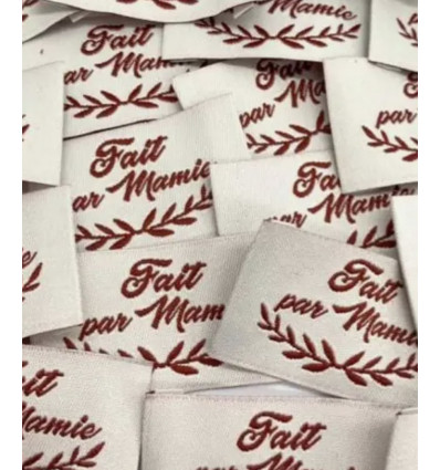 Fait par mamie - Étiquette tissée à coudre