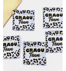 Graou Team - Étiquette tissée à coudre