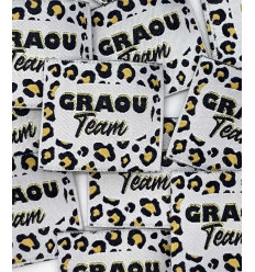 Graou Team - Étiquette tissée à coudre