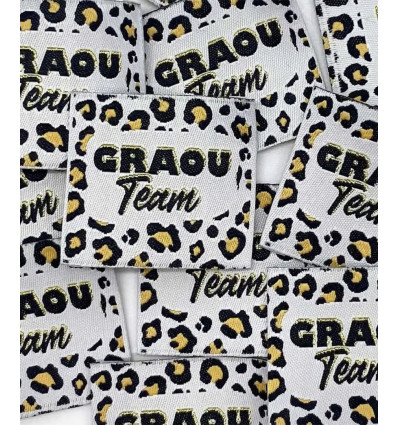 Graou Team - Étiquette tissée à coudre