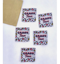 Graou Team - Étiquette tissée à coudre