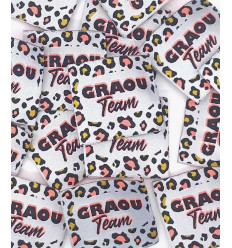 Graou Team - Étiquette tissée à coudre