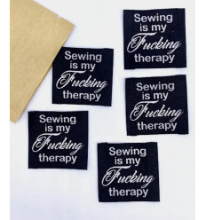 SEWING is my F*** Therapy - Étiquette tissée à coudre