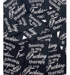 SEWING is my F*** Therapy - Étiquette tissée à coudre