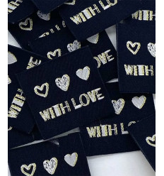 With Love - Étiquette tissée à coudre