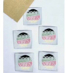 Good Vibes - Étiquette tissée à coudre
