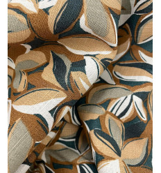 Tissu en lin lavé feuillage