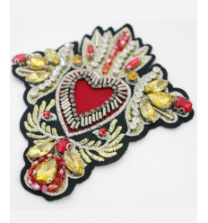 Gros écusson brodé coeur ex-voto