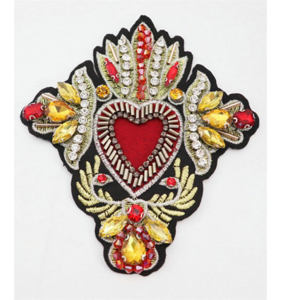 Gros écusson brodé coeur ex-voto