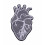 Ecusson coeur humain brodé