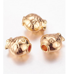 Perle poisson à grosse bouche doré à l'or fin