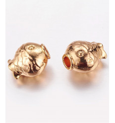 Perle poisson à grosse bouche doré à l'or fin