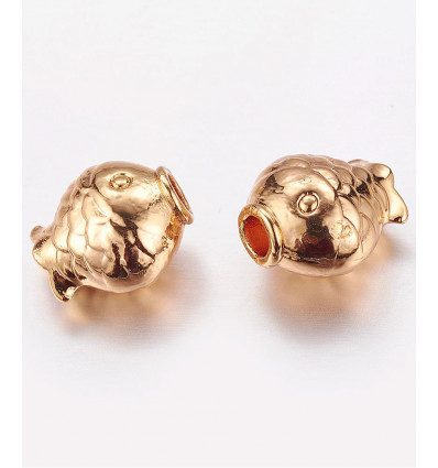 Perle poisson à grosse bouche doré à l'or fin