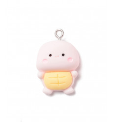 Pendentif petit tortue kawai en résine