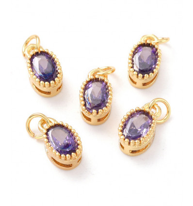 Mini pendentif zircon ovale