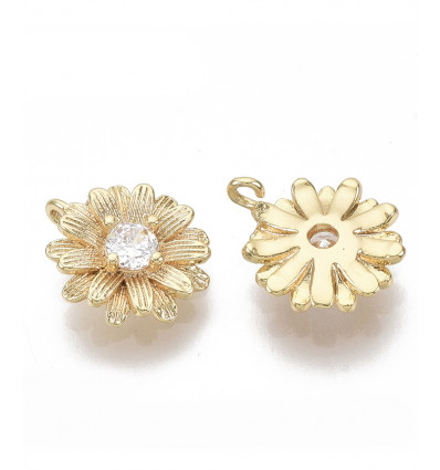 Pendentif paquerette + zirconium