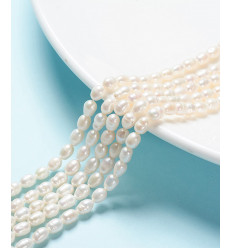 6X4mm - perles de culture naturelles - Chapelet