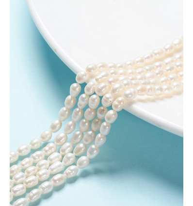 6X4mm - perles de culture naturelles - Chapelet