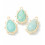 pendentif larme sertie avec minis billes en amazonite