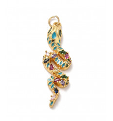 Pendentif grand serpent avec zirconium de couleur